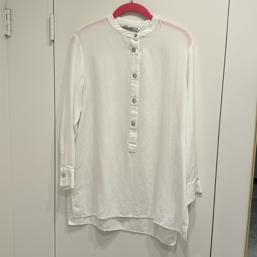 ZARA XS Tunic - White Linen